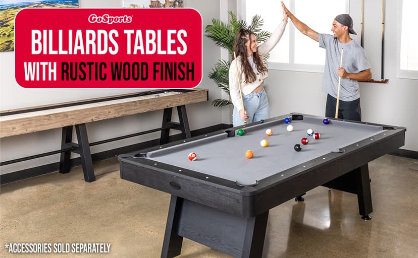 GoSports 7 and 8 ft Pool Tables with Wood Finish - Gray, Black, or Green Felt - Billiards Game Room Table for Adults & Family - Accessories Not Included
