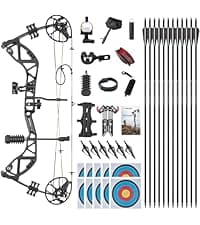 TOPARCHERY Archery 57" Takedown Youth Recurve Bow Hunting Black Long Bow for Beginner Teenagers Right Left Hand Black - Draw Weight 20lbs 30lbs 40lbs
