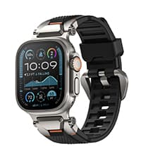 ULTIMAL Rugged Case with Band for Apple Watch 44mm,Compatible with Apple Watch Series SE 3/SE 2/SE Generation/6/5/4, Military Grade Shockproof Bumper Cover for iWatch Tactical Band Men (Black, 44mm)