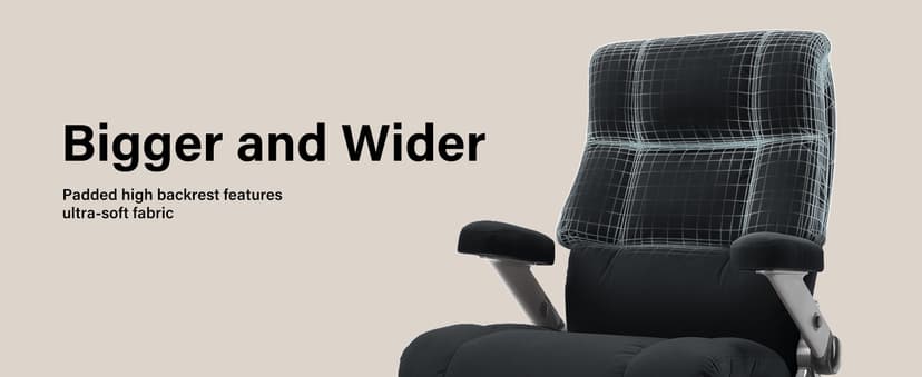 Big and Tall Office Chair 700lbs- Executive Desk Chair with Adjustable Lumbar Support 3D Flip UP Arms- Heavy Duty Quiet Wheels Metal Base Ergonomic Computer Chairs, Black