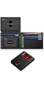 14 Cards Bifold Minimalist Thin Wallet with 2 ID Windows & Cash Slot Front Pockt Carteras Para Hombres Birthday Gifts for Men ZALVEX Wallet for Men Slim RFID Blocking Leather Credit Card Holder Wallet B0FPQ5H6BT