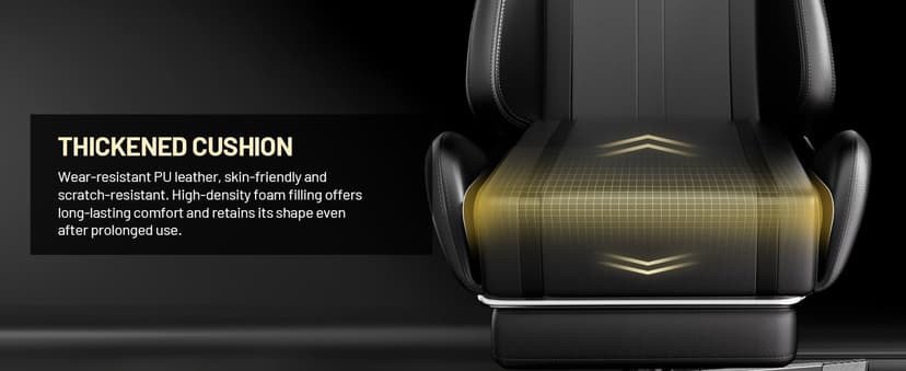 HLDIRECT Gaming Chair, Ergonomic Video Game Seat with 360° Swivel & Lumbar Massage, Computer Chair PU Leather Cushion for Adults Home/Office Use (Black & White)