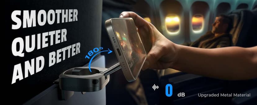 Phone Stand Hands Free MagSafe Travel Accessories Flying Long Flight International Travel Must Haves Gifts for Men LISEN Airplane Travel Essentials for Flying Airplane Phone Holder for Desk B0CKN1N2YH