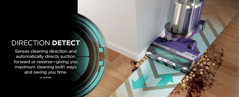 Shark POWERDETECT Upright Vacuum Cleaner with HEPA Filter, Heavy Duty Vacuum with Powerful Suction for Pet Hair Pickup, DuoClean Technology, Powered Lift-Away, Ideal for Carpets & Hardfloors, AZ4002