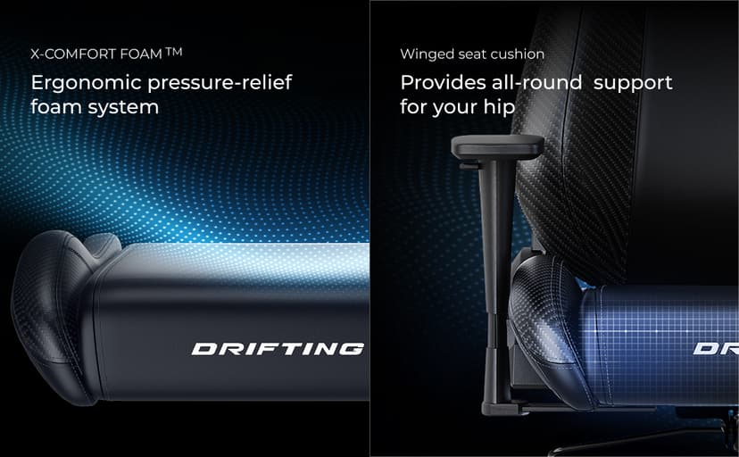DXRacer Drifting L Ergonomic Video Gaming Chair with Lumbar Support and Headrest, Office Reclining Computer Chair for Adults (EPU Leatherette, Zero)
