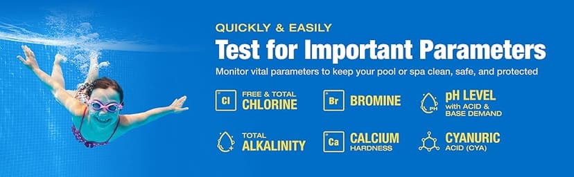 Taylor K2005 High Range Swimming Pool Total and Free Chlorine Bromine Alkalinity Calcium Hardness Base and Acid Demand pH DP Test Kit