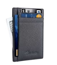 Travelambo Slim Wallet Front Pocket Minimalist Leather RFID Blocking Medium Size