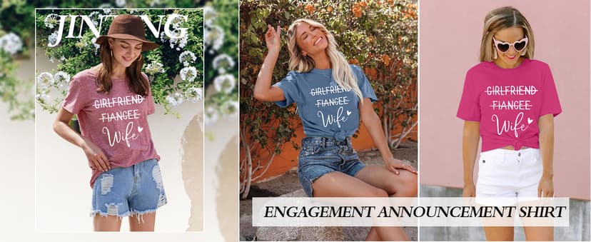 Girlfriend Fiancee Wife Shirt Women Bride Honeymoon Vacation Tees Valentine Gift