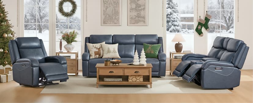 Watson & Whitely Genuine Leather Power Recliner Sofa, 3 Seater Wall Hugger Reclining Sofas with Power Headrest, USB & TypeC Ports, Electric Recliner Couch Set for Living Room, Saddle Brown