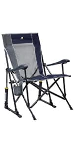 GCI Outdoor Comfort Pro Rocker Collapsible Rocking Chair & Outdoor Camping Chair, Indigo Blue