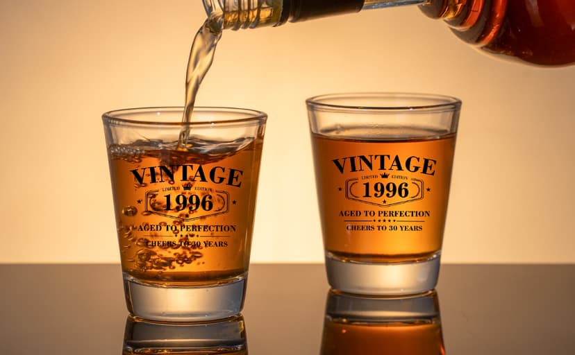 30th Birthday Gifts for Men - Limited Edition Vintage 1996 Shot Glass with Wooden Box - Cheers To 30 Years Old, Finally 30th Birthday Party Decoration - Turning 30 Bday Gift for Men Brother Friend B0F2DW8MVT