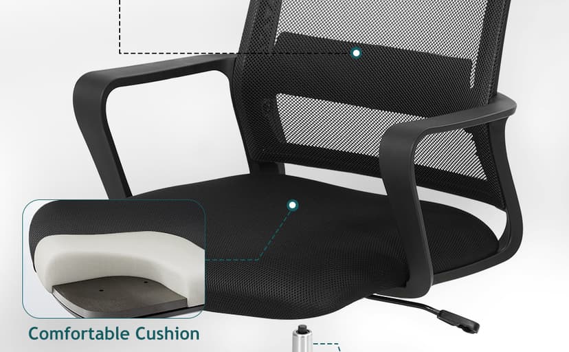 PayLessHere Gaming Chair Ergonomic Computer Chair Office Chair Video Game Chairs with Lumbar Support Desk Chair Armrest Mid Black Cushion Swivel Rolling Chair with Wheels for Home Office(Black)