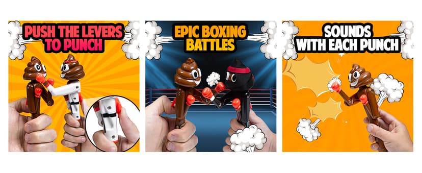 Farting Poop Pen with Punching Arms - Makes Funny Fart & Action Sound With Every Punch, Perfect Novelty Gift For Kids, Teens & Boys, Silly Gag Gift & Interactive Pen Toy With Big Laughs (Boxer)