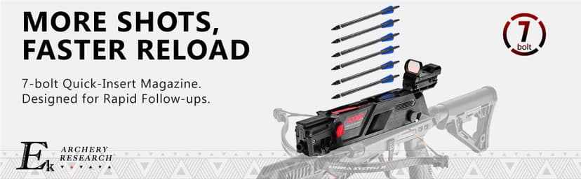 EK Archery Repeating Adder Crossbow 130 lb Cross Bow with 5 Shot auto-loading Magazine Includes 15 Carbon Arrows Bolts. Urban Preppers, Bushcraft, Home Defense, Target Shooters, Small Game Bow Hunting