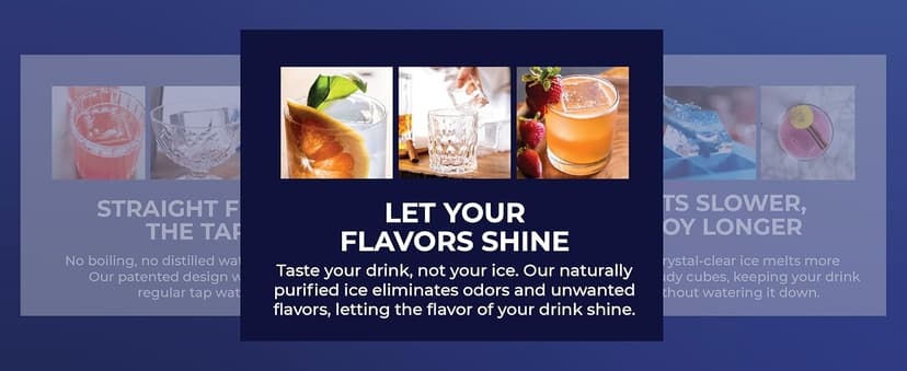 True Cubes Crystal Clear Ice Cube Maker, 4 Large 2"x2"x2" Ice Cubes for Cocktails and Drinks, Silicone Mold for Pure, Bartender-Quality Ice - Great for Hosting and Entertaining, Whiskey Gifts for Men