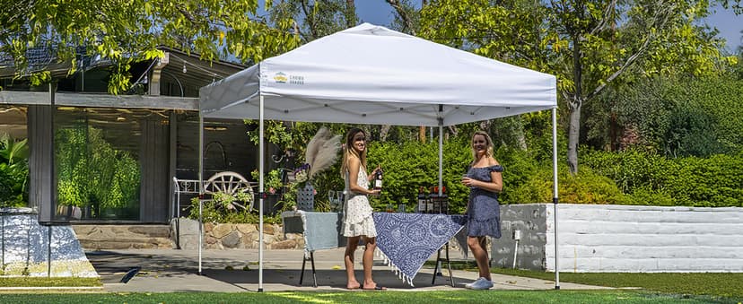 CROWN SHADES 10x10 Pop Up Canopy - Beach Tent with One Push Setup - Easy Outdoor Sun Shade for Events, Parties, Camping - Gazebo with STO-N-Go Cover Bag, Silver Coated Top, Green