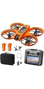 FPV Drone with Camera and VR Glasses, Brushless Motor Optical Flow Cool LED Lights Drones Dual Camera Switch RC Quadcopter 2 Batteries VR Drones for Beginners Adults X226 Drone