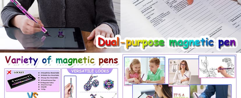 Fidget Pen Toys For Ages 8-13 - Magnetic Pen Magnets For Kids - Teen Girl Boy Gift Trendy Stuff - Gift For Teenage Boys Girls - Cool Things Toy For Boy Age 8-12 - Gift For 10 11 12 13 14 Year Old Girl