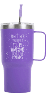 Birthday Gifts for Women Friendship - Sometimes You Forget Your Awesome Gifts Purple Coffee Mug for Her 14oz Inspirational Unique Graduation Gift Ideas 2025 Thank You Gift for Teachers Appreciation