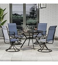 Patio Chairs Set of 4, Outdoor Dining Chairs Stackable for All Weather, Breathable Metal Modern Outside Furniture Chair for Pool Side, Garden, Backyard Deck, Brown