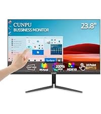 CUNPU 27 Inch Touchscreen Monitor, 10 Point Touch, FHD 1080P 60Hz Nano IPS Screen, 100% SRGB, VESA Wall Mountable, Tilt Adjustment, VGA HDMI for PC, Laptop Business & Work Station