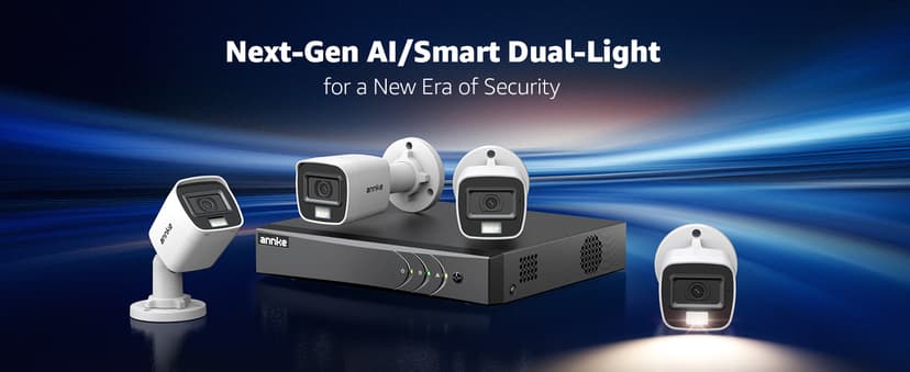 ANNKE 8CH 2MP Security Camera System, 8 Channel H.265+ DVR Recorder, AI Human/Vehicle Detection, 4X 1080P Cams with Smart Dual Light Color Night Vision for Home & Business Surveillance, IP67, 1TB HDD