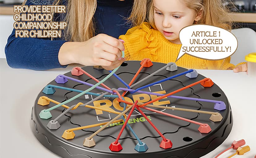 lartoys Rope Untangling Puzzle Game, Educational Strategy Board Game for Kids & Adults, Family Travel Party Games with Multi-Level Challenges, Gifts for All Ages