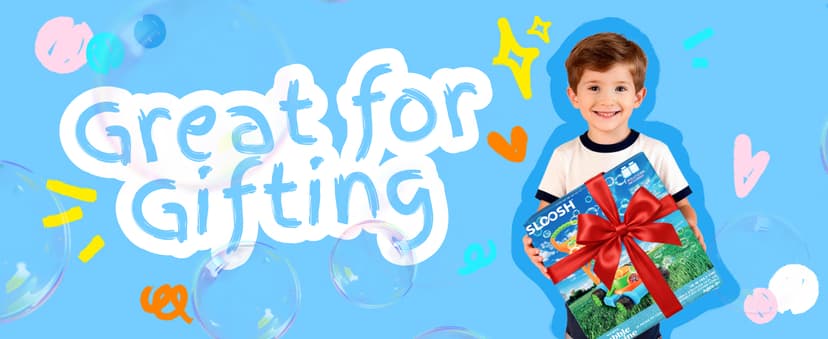 SLOOSH Bubble Lawn Mower Toddler Toys - Spill-Proof Bubble Machine Pretend Gardening Play Toy for Age 1 2 3 1-3 Year Old Baby Boys Indoor Outdoor Use, Push Toys Xmas Christmas Birthday Gifts (Blue)