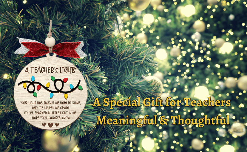 Heartfelt teacher Christmas ornament. A thoughtful thank you gift for teachers that shines with appreciation. Ready to hang. Teacher Christmas Ornaments – Best Merry for Teachers (B48) B0D9GZF921