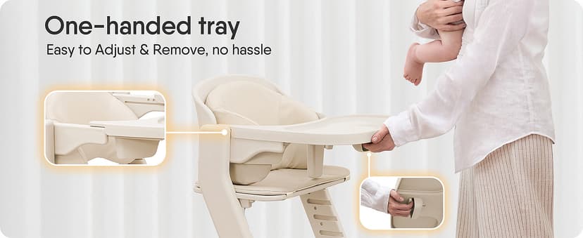 Obee Odee Full-Body Washable Baby High Chair with Soft Cushion, Adjustable for 6 Months to 220 Lb - Multifunctional and Convertible High Chairs for Babies and Toddlers -Portable and Easy Operation