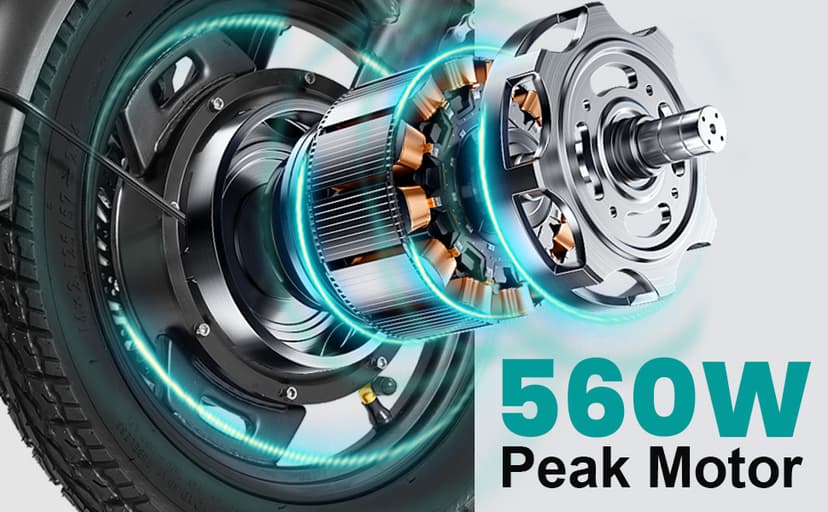 Electric Bike for Adults and Teens, 560-740W Motor, 20-25MPH Compact Commuter Folding Ebike, 32 Miles Range, 48V 10Ah Battery, 3-Level Pedal Assist, 14" Foldable Electric Bicycle, UL 2849 Certified