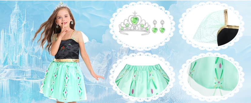 LIMIROLER Princess Dress Up Clothes for Little Girl Role Play Costume Gift Set Princess Dress Up Toys for Toddler Girls B0DF2V6NHW