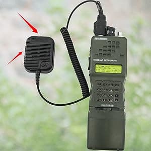 6 Pin PTT Adapter Handheld Microphone Shoulder Speaker Compatible with PRC152/163 Two Way Radio