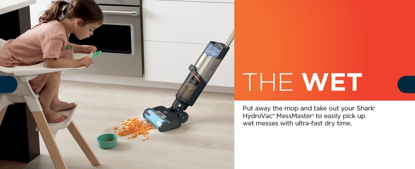 Shark HydroVac MessMaster Wet Dry Vacuum Cleaner, Cordless, 3-in-1 Vacuum Mop All in One & Self-Cleaning System, Lightweight, Powerful Suction, for Hard Floors & Area Rugs, Stone, WD261,Rose Gold