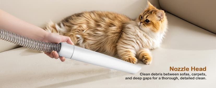 Dog Grooming Vacuum, Dog Grooming Kit with Pet Clipper Nail Grinder, 6 Pet Grooming Tools (Caramel)