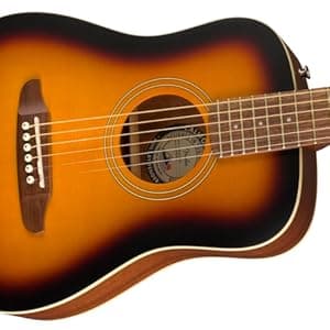 Fender Redondo Mini Acoustic Guitar, with 2-Year Warranty, Sunburst, Maple Fingerboard, with Gig Bag