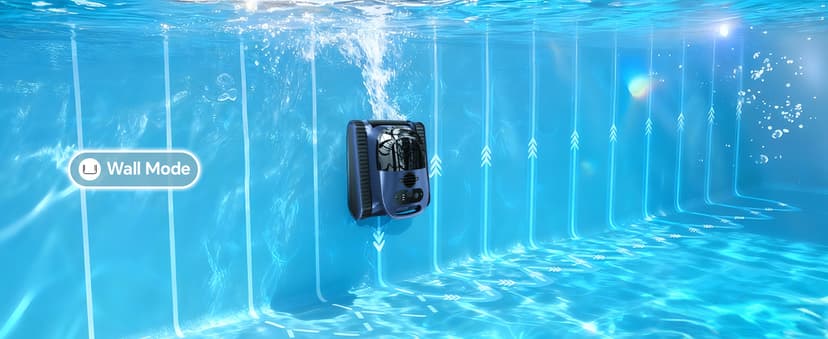 (2026 New) Robotic Pool Cleaner - Pool Vacuum 180W Brushless Motor, 48,000Pa Suction, Wall Climbing, AI-Powered Path Sonar Navigation, 3 Modes Robot for Inground & Above-Ground Pools Up to 2150 Sq. Ft