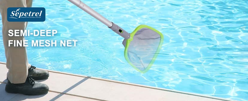 Sepetrel Deluxe Swimming Pool Cleaning Kit with Spa Jet Vacuum Cleaner,Brush, Semi-deep Skimmer Net & Adjustable 57.5-inch Pole,Ideal for Cleaning Above Ground,Inflatable Pools