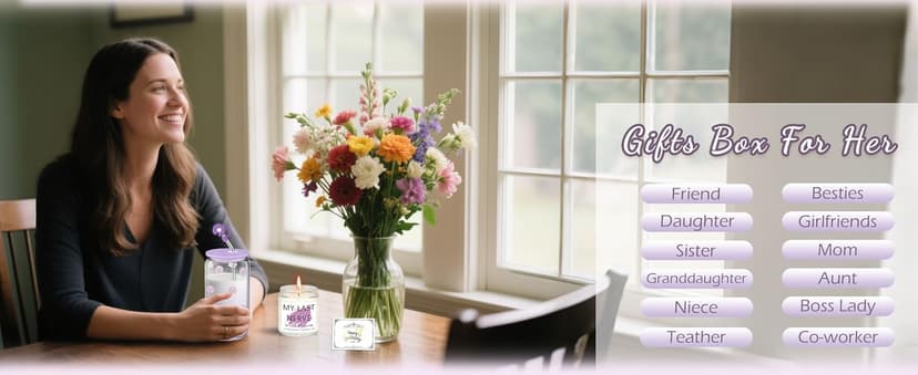 Birthday Gifts for Women Teen Girls, Unique Happy Birthday Gift Baskets for Her Mom, Thank You Self Care Get Well Box Set, Cute Teenage Cup Present for Mother Friend Sister Teacher Coworker (Purple) B0FRSG6VRQ