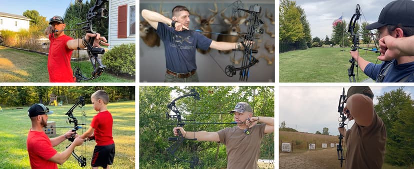 Sanlida Dragon X7 Ready to Hunt Compound Bow Package for Adults, Archery Compound Bow and Arrow Set, 0-70 Lbs Draw Weight, No Bow Press Needed, RH Only, Limited Life-time Warranty