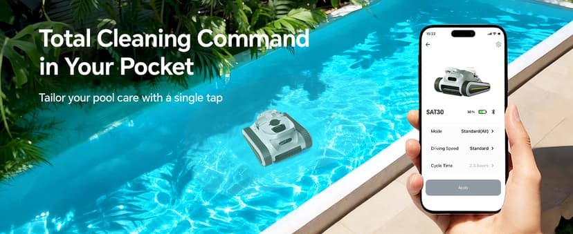 Pool Vacuum for Inground Pools & Above Ground Pool, Cordless Robotic Pool Cleaner with 180W Brushless Motor, 3-Hour Runtime, Wall-Climbing Pool Robot Scrubber for Pools up to 2150 Sq.Ft.