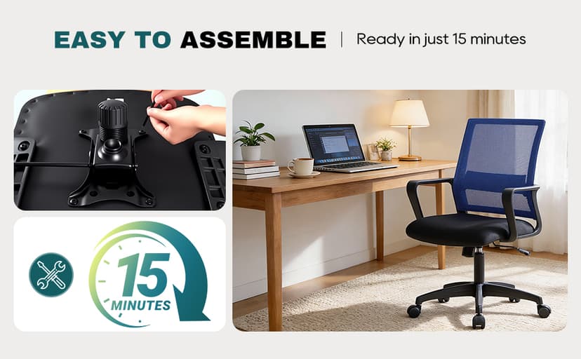 PayLessHere Gaming Chair Ergonomic Computer Chair Office Chair Video Game Chairs with Lumbar Support Desk Chair Armrest Mid Black Cushion Swivel Rolling Chair with Wheels for Home Office (Blue)