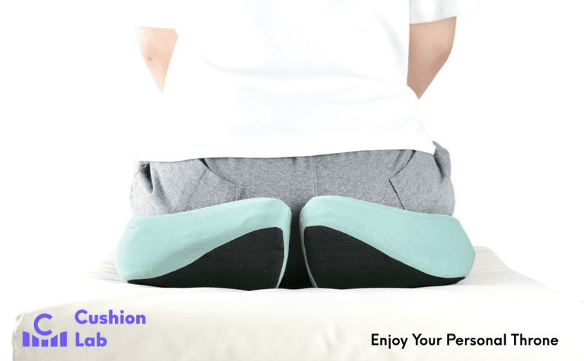 C CUSHION LAB Patented Pressure Relief Seat Cushion for Long Sitting Hours on Office/Home Chair, Car, Wheelchair - Extra-Dense Memory Foam for Hip, Tailbone, Coccyx, Sciatica - Light Grey