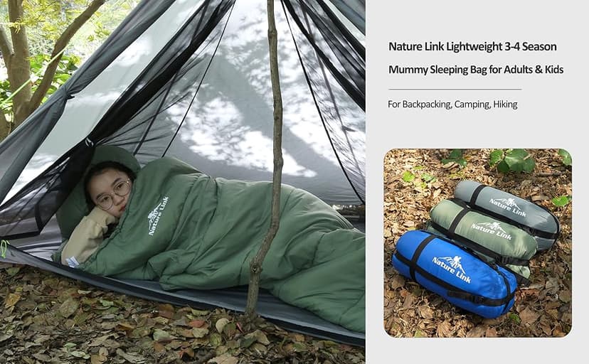 Lightweight Mummy Sleeping Bag 2.87lbs, Backpacking Sleeping Bag 42℉-55℉, Nylon Shell and Lining, Compact, Ultralight Sleeping Bag for Backpacking Camping Hiking