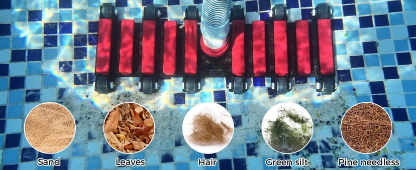 Sepetrel Commercial Grade Pool Vacuum Head with Wheels,14" Extra-Wide & Weighted Flexible Heavy-Duty Vac Cleaner for Effortless, Deep Cleaning