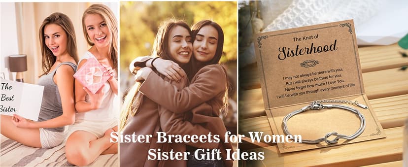 Birthday Christmas Mothers Day Jewelry Gifts Tarsus Love Knot Sister Bracelet for Women, Sisters Gifts from Sister B0F1YXBMQ7