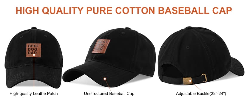 Best Dog Dad Gifts Hat, Fathers Day Birthday Gifts for Dad Baseball Cap Black