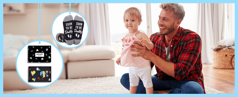 Zmart Cool Gifts for Men - Soon to Be Dad Gifts, Funny Father Day Grandpa Dad Socks