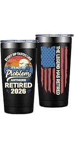 Happy Retirement Gifts for Coworker, Teachers, Nurse, Friends, Family - Every Sip Tastes Like It's Not My Problem Anymore Grifarny Retirement Gift for Woman 2026 - Retirement Tumbler Cup 20 oz B0GVDQD9N9