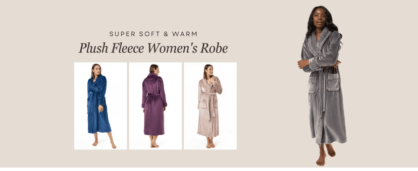 Turquaz Plush Robes For Women, Soft Warm Fleece Bathrobe for Women